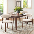 COLAMY Wooden Dining Chairs Set of 2, Modern Fabric Upholstered Kitchen Side - Image 4