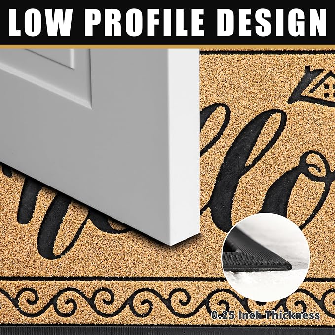 Yimobra Welcome Mats for Front Door 36x24, Heavy Duty Waterproof Outdoor Door - Image 4