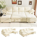 Ihanherry L-Shaped Sectional Sofa Bed, 6-Seater Convertible Pull Out Sleeper by iHanHerry