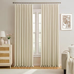 Cream Beige Curtains 72 inch Wide x 108 inch Long 2 Panels by KEQIAOSUOCAI