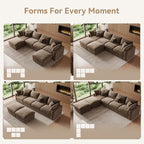 WorthFurni 140” Oversized Cloud Sectional Couches - Image 8