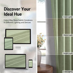 100% Blackout Linen Textured Curtains 72 Inch Long, Sage Green | 100% Blackout - Image 7