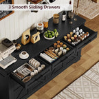 usikey Buffet Cabinet, 61” Large Sideboard Buffet Storage Cabinet - Image 6