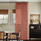 Firebrick 80 Inch Pinch Pleated Light Filtering Linen Curtains 2 Panels | Boho - Image 8