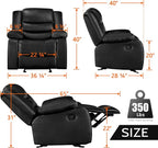 PrimeZone Oversized Rocker Recliner Chair - Image 3