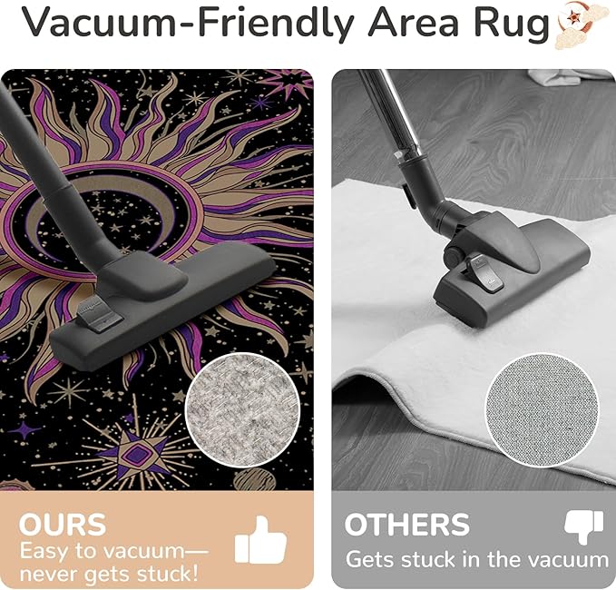 Vacuum-Friendly, Round 8ft Washable Area Rug - Image 3