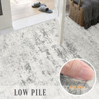 3x14 Washable Runner Rug：Modern Abstract Kitchen Soft Carpet Gray | - Image 7
