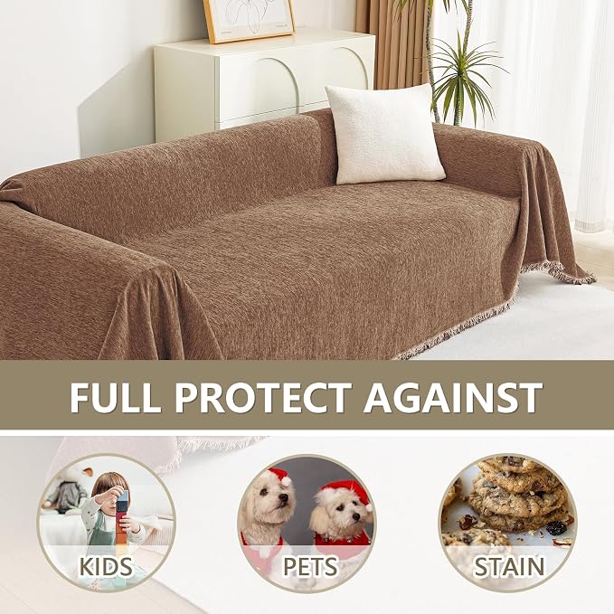 MYSKY HOME Loveseat Cover Camel Couch Cover Sectional Couch Covers - Image 4