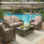CALBODE 12 Pcs Stretch Outdoor Seat Cushion Covers, Washable Reusable, - Image 4