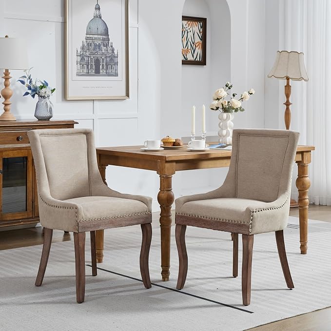 Modern Dining Chairs Set of 2, High Back Dining Chairs Side Chairs - Image 2