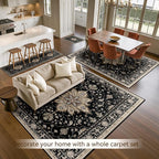 RELEANY Washable Area Rug, Water Repellent, Pet Friendly, Vintage Floral Boho - Image 8