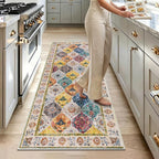 HEBE Hallway Runner Rug 2'x5', Washable Non Slip Kitchen Rug Runner | Soft Boho - Image 9