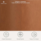 Lifestyle Solutions 19” Wentworth Ottoman Round Faux Leather Bench, Stationary - Image 5