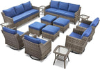 14 Piece Patio Furniture Set-High Back Outdoor Furniture Set Sectional Sofa - Image 9