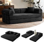79" Convertible Sofa Bed with Fixed-Shape Frame & Removable Armrests, Modular by SAVENICA