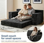 Boneless Loveseat Sleeper Sofa Bed, 3-in-1 Convertible Sofa Bed and Floor Futon - Image 4