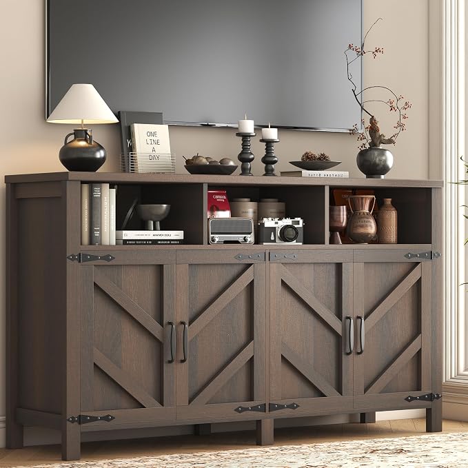 knoworld Buffet Sideboard with Storage Farmhouse with 4 Doors, Dining Room - Image 6