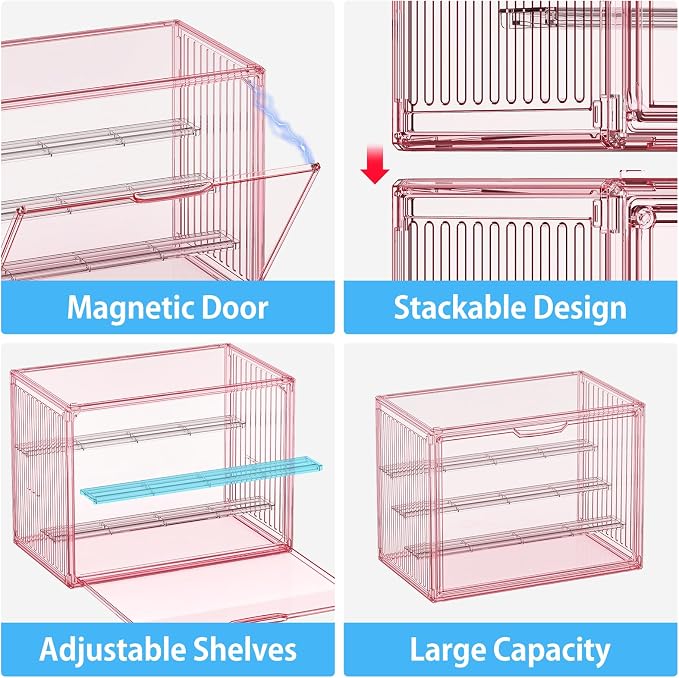 Clear Pink Acrylic Figure Display Case - Image 8