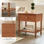 AMERLIFE 24" Wooden Nightstand Set of 2, Vintage Bedside Table - Image 5