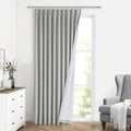 Vision Home Light Gray Pinch Pleated Full Blackout Curtains Linen Blended by VisionHome