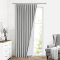 Vision Home Light Grey Pinch Pleated Full Blackout Curtains Linen Blended 60" by VisionHome