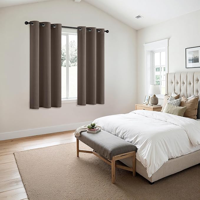 MIULEE Blackout Curtains for Bedroom 2 Panels 40 x 72 Inch Long Tan Brown | - Image 6