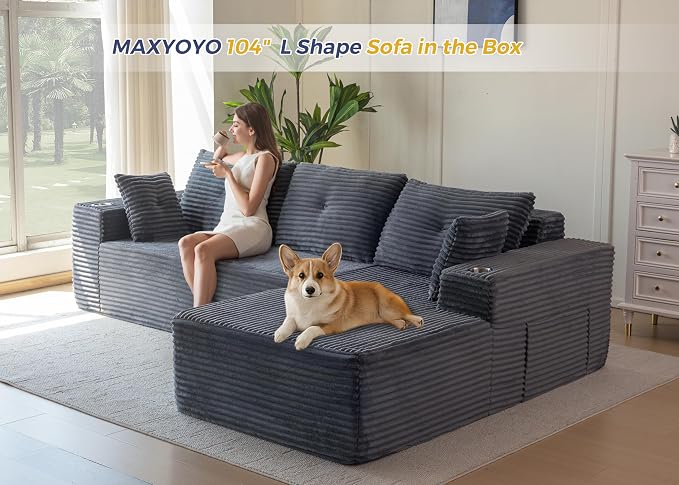 MAXYOYO 104" Modular Sectional Couch - Image 5