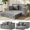 Loveseat Sofa Bed, Convertible Silky Velvet 5-in-1 Foldable Boneless Sleeper by AOLVDOW