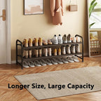 INGIORDAR Shoe Rack 2 Tier Long Storage Organizer Wide Metal Shoe Shelf - Image 4