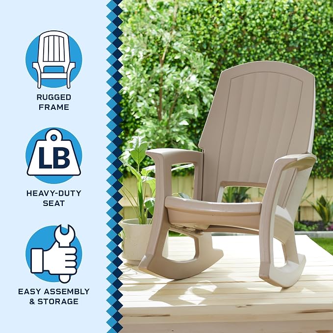 Semco Rockaway Heavy Duty All-Weather Outdoor Rocking Chair Plastics - Image 4