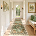 RELEANY Washable Area Rug, Runner 2'x8', Brick/Brown/Green | Non-Slip, Water by RELEANY
