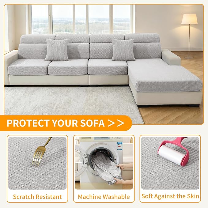 XINEAGE Couch Cushion Covers Seat Cushion Cover Thick Stretch Sofa Slipcovers 2 - Image 6