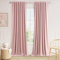 100% Blackout Linen Curtains 84 Inch 2 Panels Set by Guken