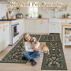 HEBE Boho Kitchen Rugs Set of 3, Non Slip Washable Kitchen Mats - Image 8