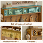 Itaar Hall Tree with Bench and Shoe Storage, 5-in-1 Entryway Bench with Coat - Image 4