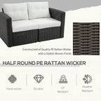 Outsunny 2 Piece Patio Wicker Corner Sofa Set, Outdoor PE Rattan Furniture - Image 4