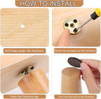 Yaliuliu 4 Inches Round Solid Wood Furniture Legs Set of 4, Natural Wooden - Image 4