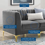 Modway EEI-4346-GRY Triumph Channel Tufted Performance Velvet Loveseat - Image 8