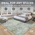 Aelenmu 9x12 Area Rugs for Living Room Bedroom Dining Room Washable Green | - Image 2