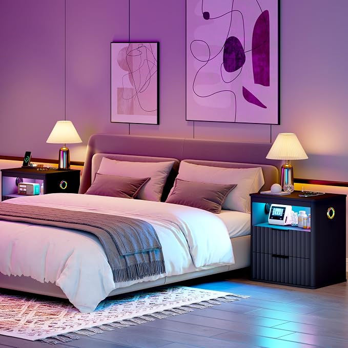 WOOVIVS Modern Nightstand Set of 2 - Image 8