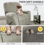 ANARACHON Recliner Chair Covers Leather Look, 4 Pieces Recliner Covers Non Slip - Image 6