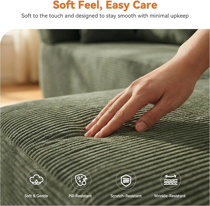 MONVANE 141" U Shaped Cloud Sectional Couch - Image 8