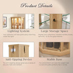 Corner Curio Cabinet, Light Bulb Inclued, Wine Bar China Cabinet - Image 7