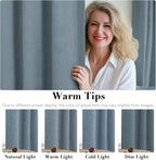 H.VERSAILTEX Primitive Linen Curtains 100% Blackout Curtain Drapes Burlap - Image 5