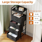 Somdot Nightstand with 4 Drawers, Vertical Storage Tower Fabric Dresser - Image 5