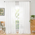 BGment White Linen Curtains 52X96 Inches Long by BGment