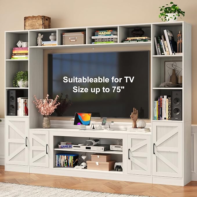 103" TV Stand for TVs up to 75", Wall Unit Multifunctional Entertainment Center - Image 5