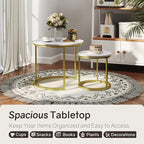 Otterease Nesting Tables Set of 2, Round Coffee Table, Small Nesting Coffee - Image 3
