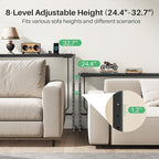 Kitstorack 2-Pack Black Narrow Console Table Behind Couch, Adjustable Height & - Image 4