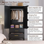 erosoei Metal Armoire Wardrobe Closet, 71 "Metal Clothing Storage Cabinet - Image 3